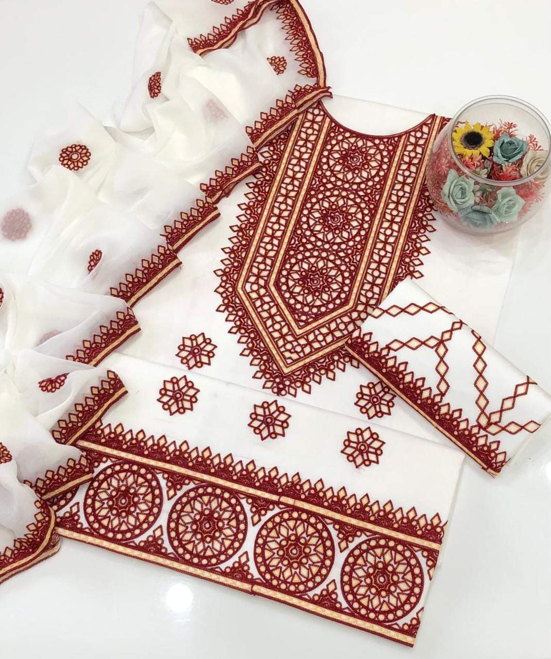 3pc Aari Sindhi Embroidered Dress (Premium Work)