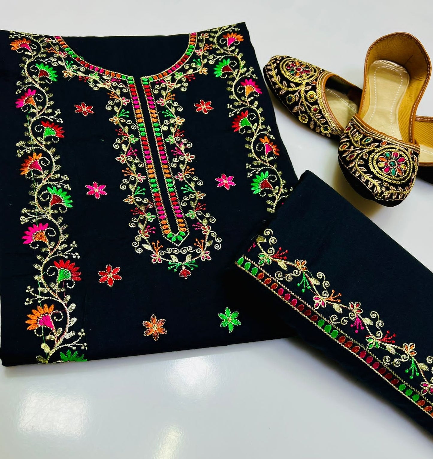 2pc Embroided Dress (Shoes Gift)